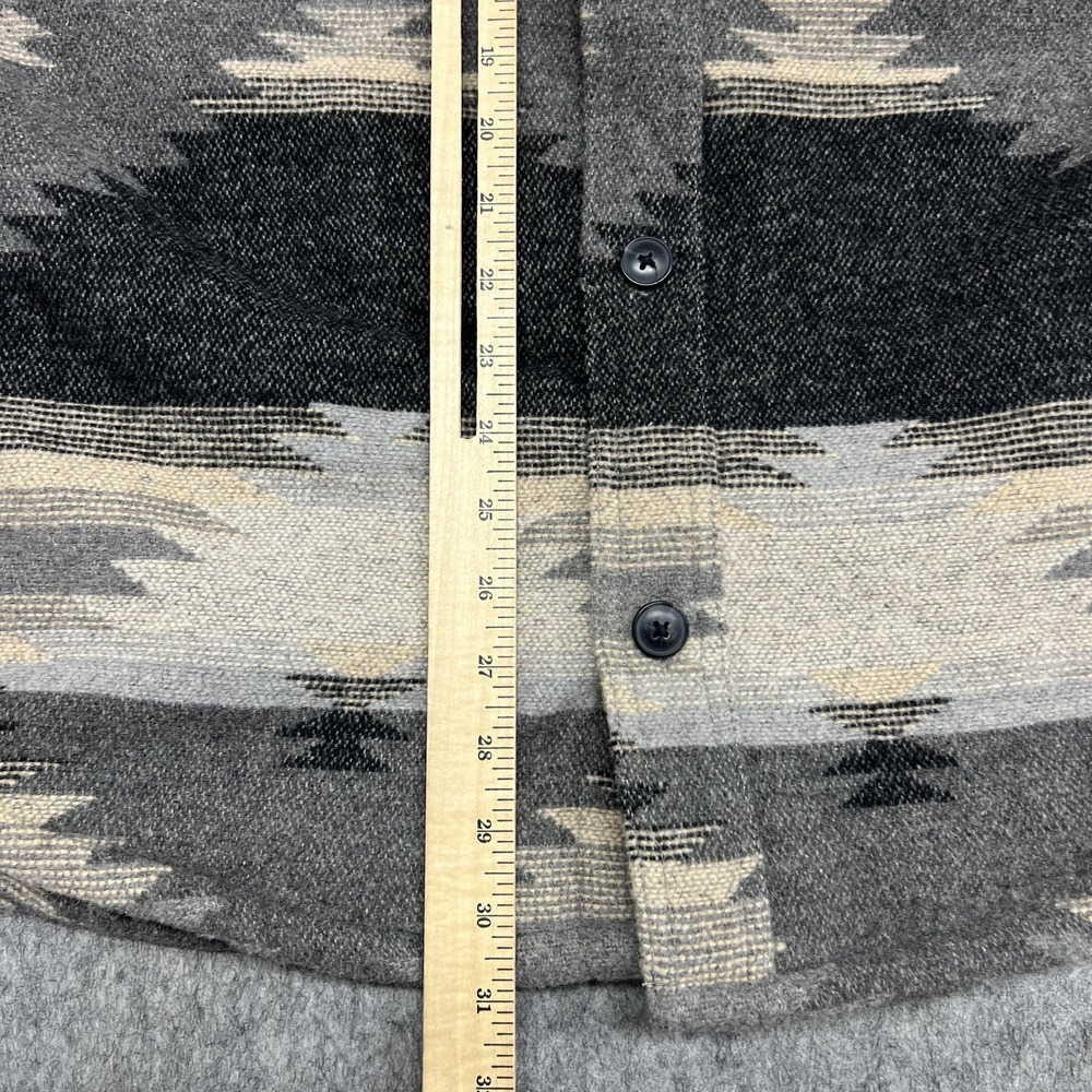 JACHS New York Jacket Mens XL Gray Sherpa Lined Southwestern Flannel Shacket - Picture 12 of 15